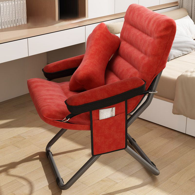 Modern Simplicity Velvet Metal Cotton Rectangular Semi-Curved Foldable Recliner Footrest Backrest Storage Bag For Bedroom