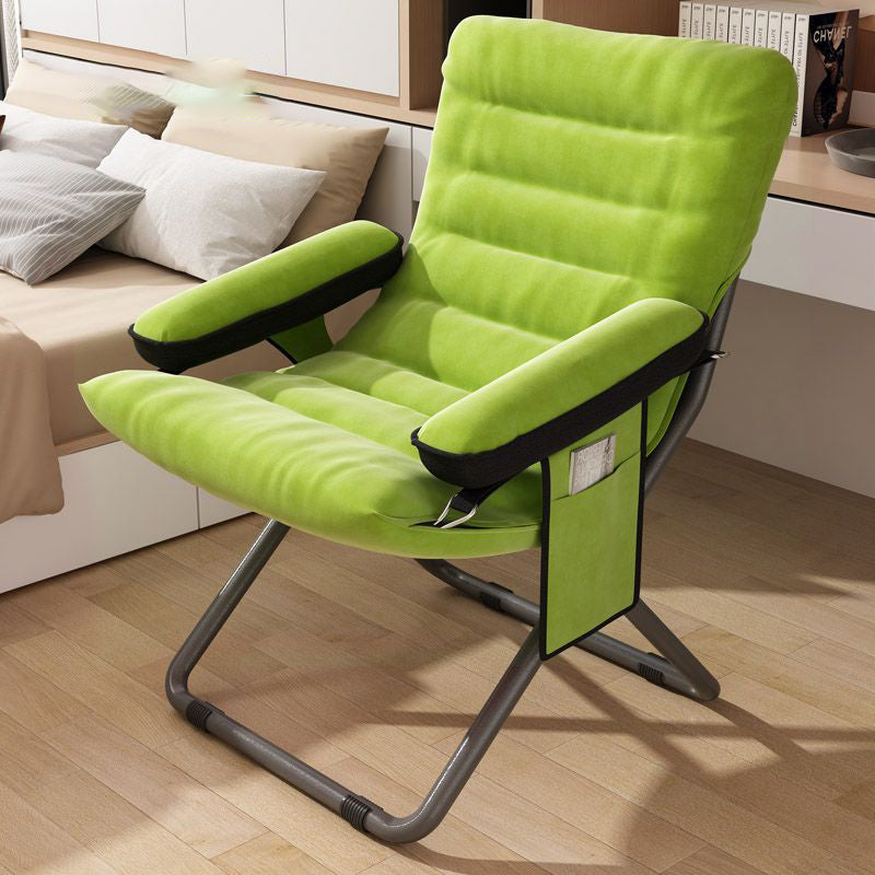 Modern Simplicity Velvet Metal Cotton Rectangular Semi-Curved Foldable Recliner Footrest Backrest Storage Bag For Bedroom