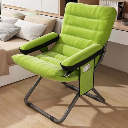Modern Simplicity Velvet Metal Cotton Rectangular Semi-Curved Foldable Recliner Footrest Backrest Storage Bag For Bedroom