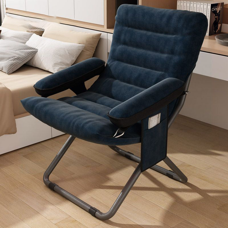 Modern Simplicity Velvet Metal Cotton Rectangular Semi-Curved Foldable Recliner Footrest Backrest Storage Bag For Bedroom
