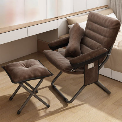Modern Simplicity Velvet Metal Cotton Rectangular Semi-Curved Foldable Recliner Footrest Backrest Storage Bag For Bedroom