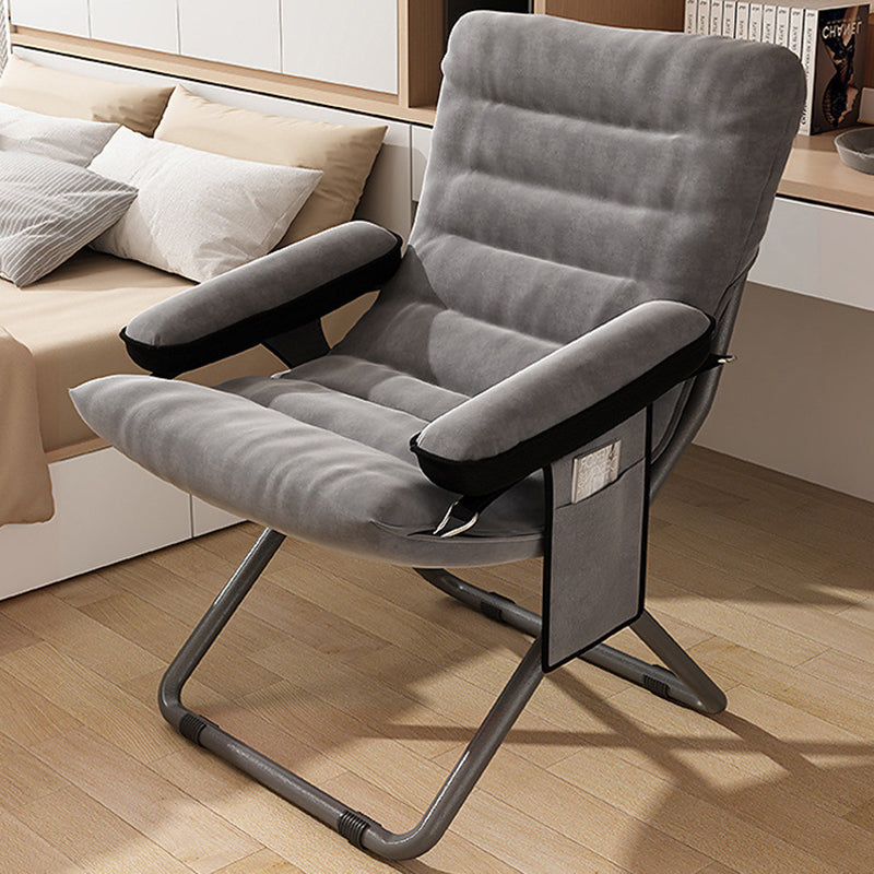 Modern Simplicity Velvet Metal Cotton Rectangular Semi-Curved Foldable Recliner Footrest Backrest Storage Bag For Bedroom