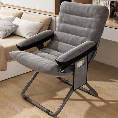 Modern Simplicity Velvet Metal Cotton Rectangular Semi-Curved Foldable Recliner Footrest Backrest Storage Bag For Bedroom