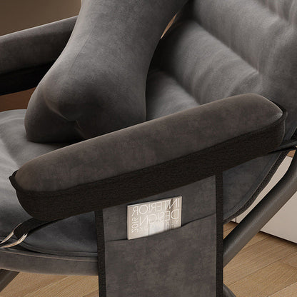 Modern Simplicity Velvet Metal Cotton Rectangular Semi-Curved Foldable Recliner Footrest Backrest Storage Bag For Bedroom
