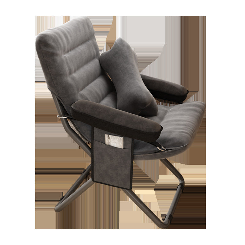 Modern Simplicity Velvet Metal Cotton Rectangular Semi-Curved Foldable Recliner Footrest Backrest Storage Bag For Bedroom