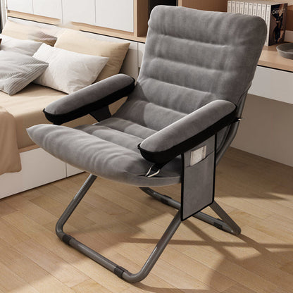 Modern Simplicity Velvet Metal Cotton Rectangular Semi-Curved Foldable Recliner Footrest Backrest Storage Bag For Bedroom