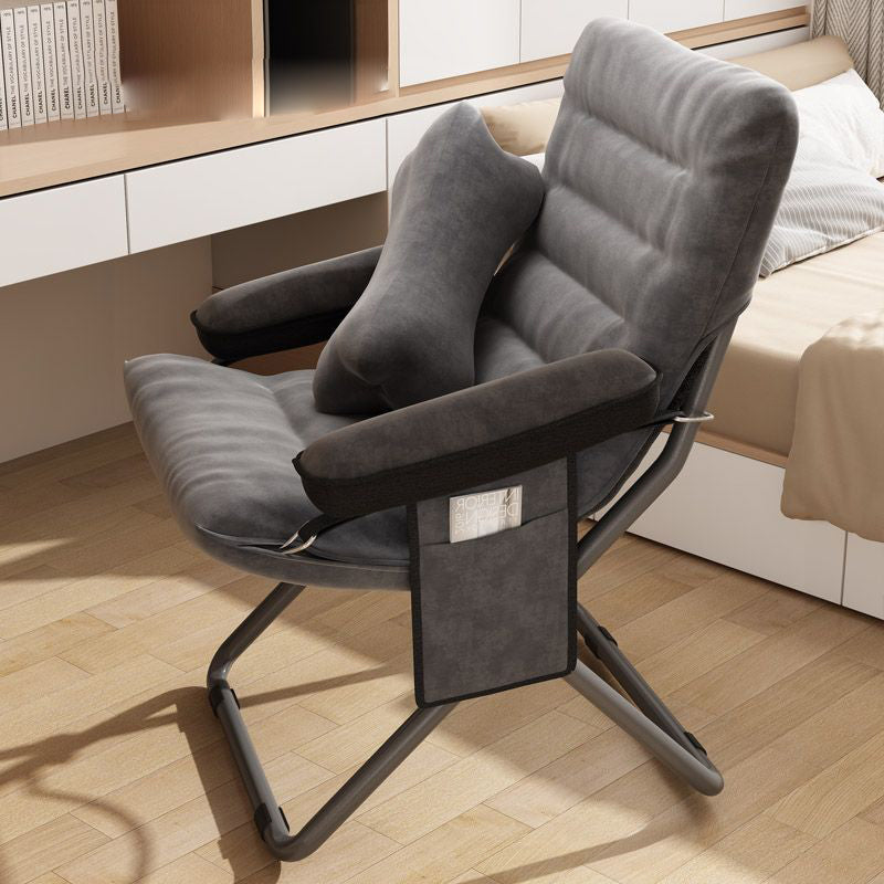 Modern Simplicity Velvet Metal Cotton Rectangular Semi-Curved Foldable Recliner Footrest Backrest Storage Bag For Bedroom
