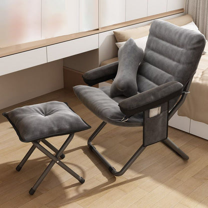 Modern Simplicity Velvet Metal Cotton Rectangular Semi-Curved Foldable Recliner Footrest Backrest Storage Bag For Bedroom