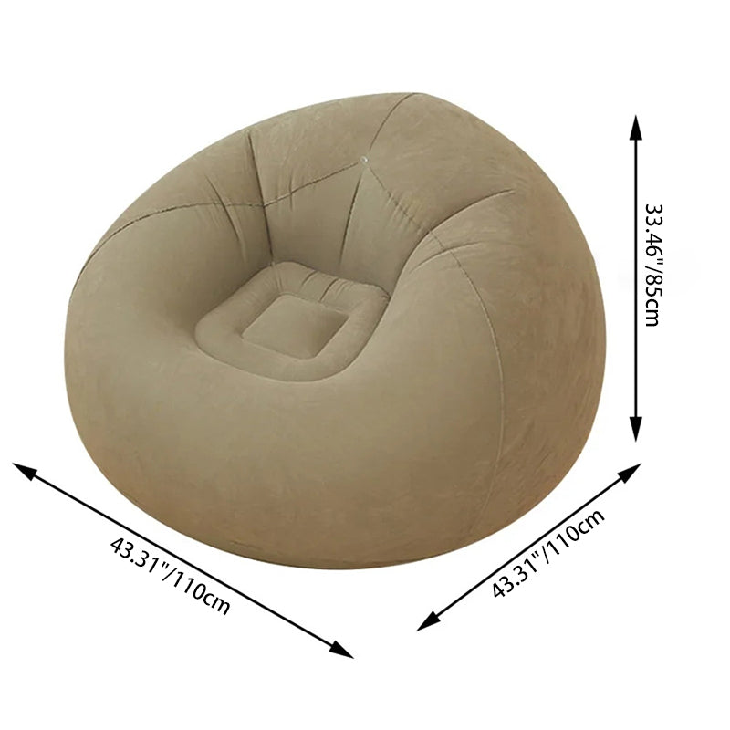 Modern Simplicity PVC Velvet Ball Inflatable Sofa Backrest For Bedroom