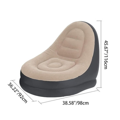 Contemporary Creative Velvet PVC Round Egg-Shape Inflatable Sofa Backrest Footrest For Bedroom