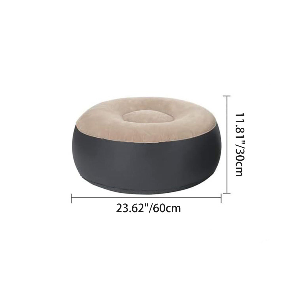 Contemporary Creative Velvet PVC Round Egg-Shape Inflatable Sofa Backrest Footrest For Bedroom