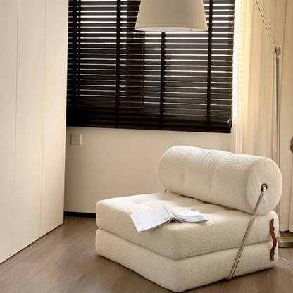 Modern Simplicity Velvet Artificial Leather Stainless Steel Sponge Square Tofu Foldable Lazy Sofa Backrest For Bedroom