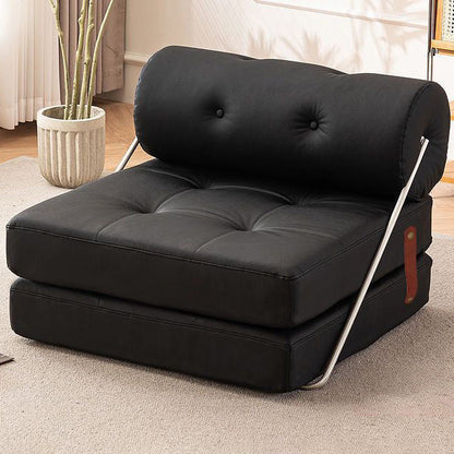 Modern Simplicity Velvet Artificial Leather Stainless Steel Sponge Square Tofu Foldable Lazy Sofa Backrest For Bedroom