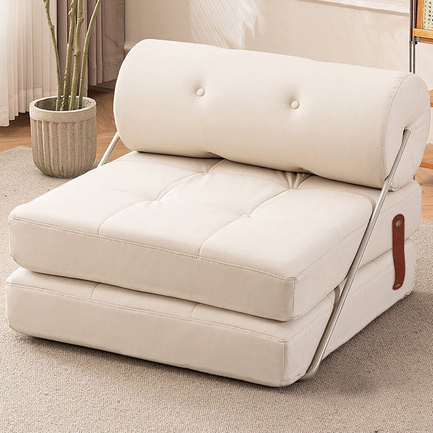 Modern Simplicity Velvet Artificial Leather Stainless Steel Sponge Square Tofu Foldable Lazy Sofa Backrest For Bedroom