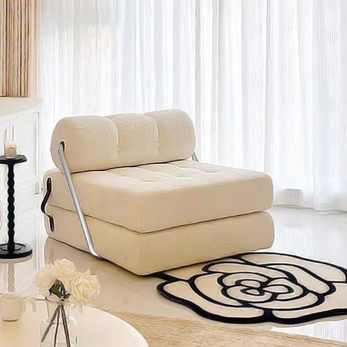 Modern Simplicity Velvet Artificial Leather Stainless Steel Sponge Square Tofu Foldable Lazy Sofa Backrest For Bedroom