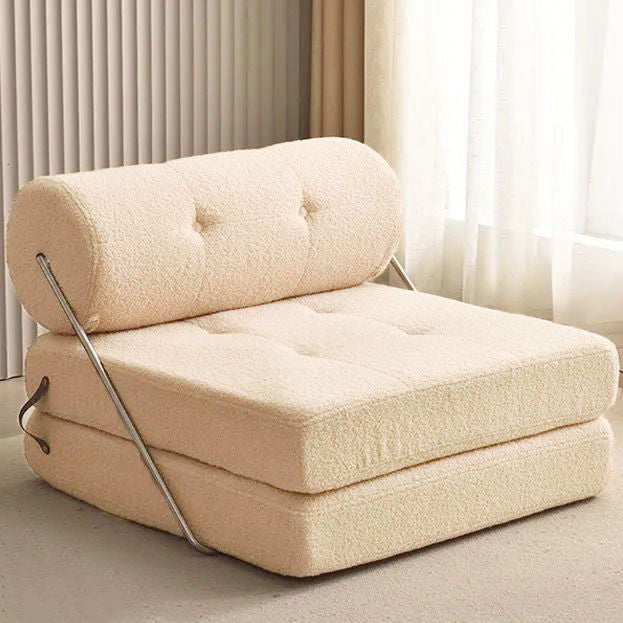 Modern Simplicity Velvet Artificial Leather Stainless Steel Sponge Square Tofu Foldable Lazy Sofa Backrest For Bedroom