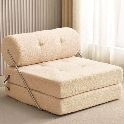 Modern Simplicity Velvet Artificial Leather Stainless Steel Sponge Square Tofu Foldable Lazy Sofa Backrest For Bedroom