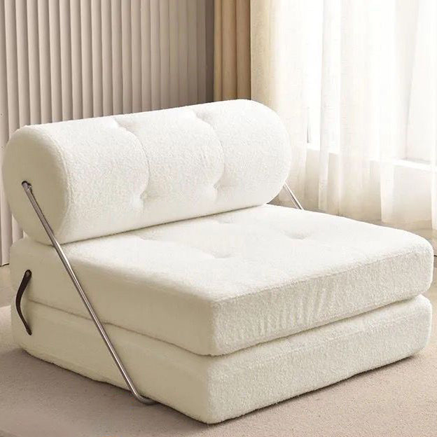 Modern Simplicity Velvet Artificial Leather Stainless Steel Sponge Square Tofu Foldable Lazy Sofa Backrest For Bedroom