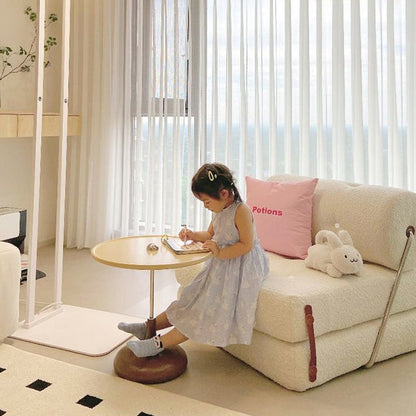 Modern Simplicity Velvet Artificial Leather Stainless Steel Sponge Square Tofu Foldable Lazy Sofa Backrest For Bedroom