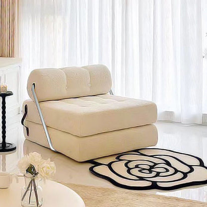 Modern Simplicity Velvet Artificial Leather Stainless Steel Sponge Square Tofu Foldable Lazy Sofa Backrest For Bedroom