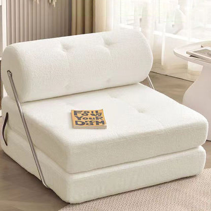 Modern Simplicity Velvet Artificial Leather Stainless Steel Sponge Square Tofu Foldable Lazy Sofa Backrest For Bedroom