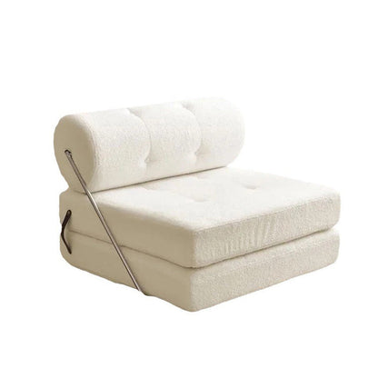 Modern Simplicity Velvet Artificial Leather Stainless Steel Sponge Square Tofu Foldable Lazy Sofa Backrest For Bedroom