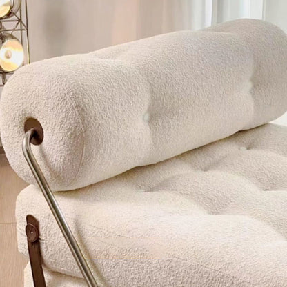 Modern Simplicity Velvet Artificial Leather Stainless Steel Sponge Square Tofu Foldable Lazy Sofa Backrest For Bedroom