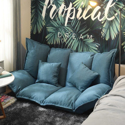 Modern Simplicity Linen Cotton Sponge Tofu Foldable Lazy Sofa Backrest For Bedroom