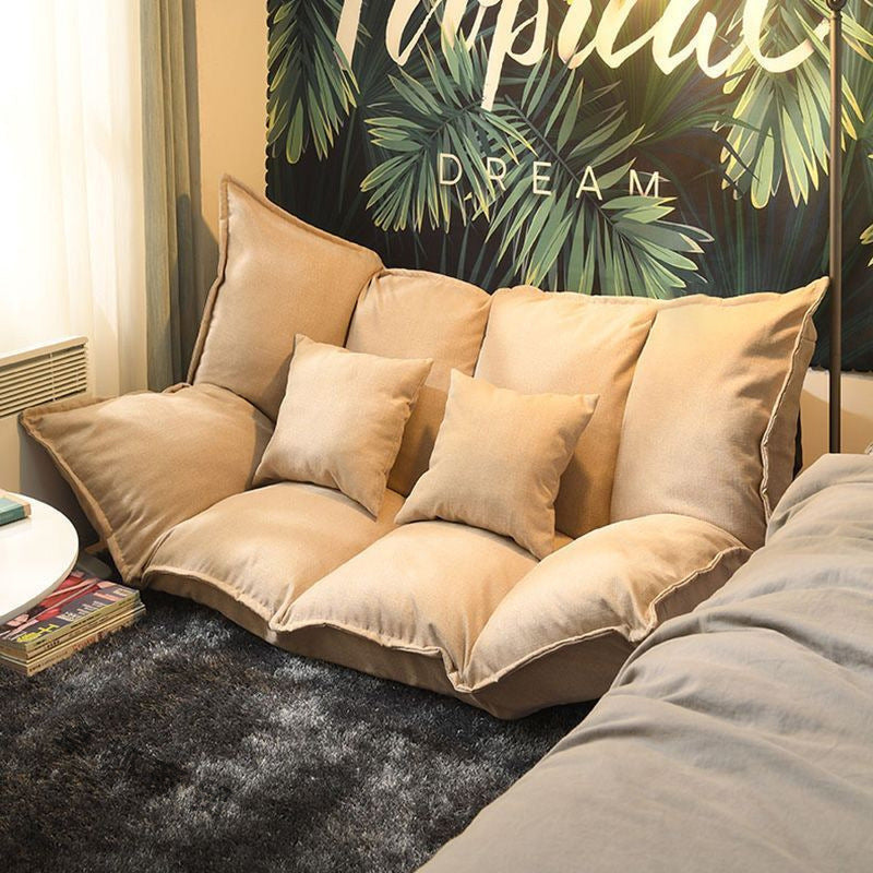 Modern Simplicity Linen Cotton Sponge Tofu Foldable Lazy Sofa Backrest For Bedroom