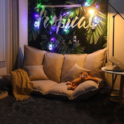 Modern Simplicity Linen Cotton Sponge Tofu Foldable Lazy Sofa Backrest For Bedroom