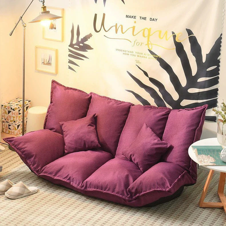 Modern Simplicity Linen Cotton Sponge Tofu Foldable Lazy Sofa Backrest For Bedroom