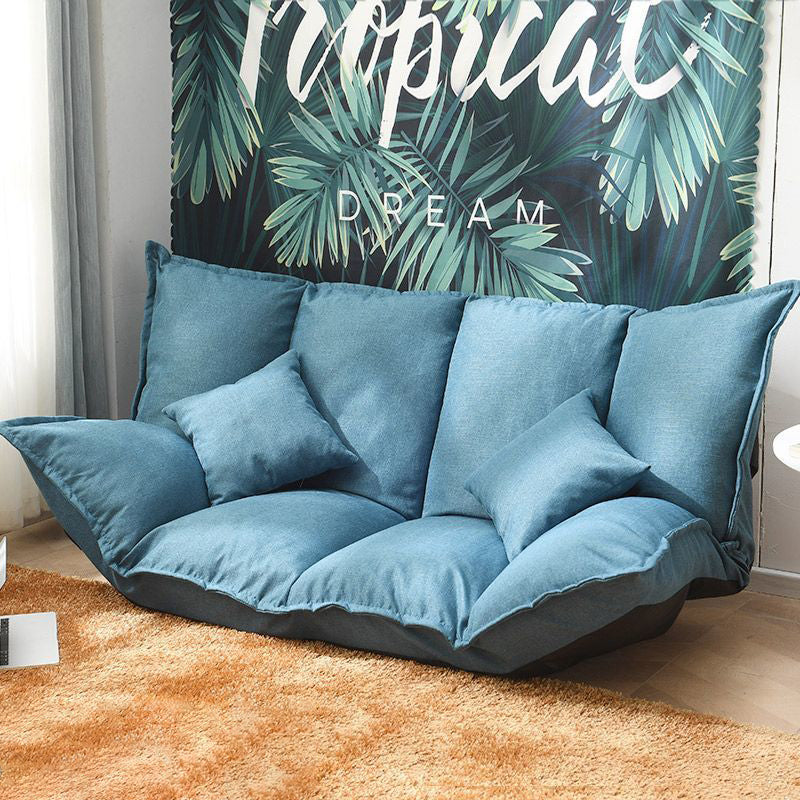 Modern Simplicity Linen Cotton Sponge Tofu Foldable Lazy Sofa Backrest For Bedroom