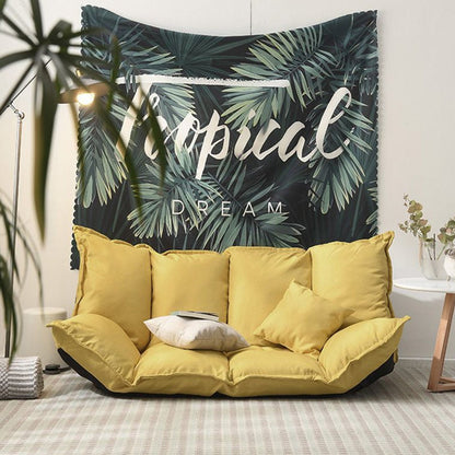 Modern Simplicity Linen Cotton Sponge Tofu Foldable Lazy Sofa Backrest For Bedroom