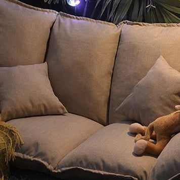 Modern Simplicity Linen Cotton Sponge Tofu Foldable Lazy Sofa Backrest For Bedroom