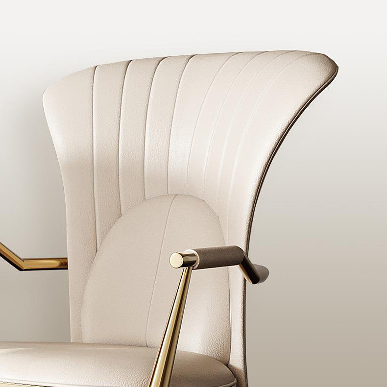 Modern Luxury Faux Leather Stainless Steel Square Dovetail Dining Chair Backrest Armrest For Dining Room