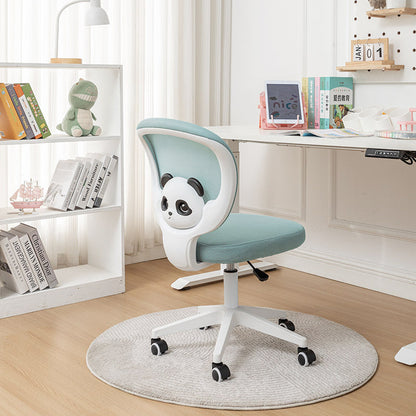 Contemporary Creative Kids Panda Square Mesh PP Nylon Hardware Latex Liftable Swivel Desk Chair Backrest Armrest Footrest For Study