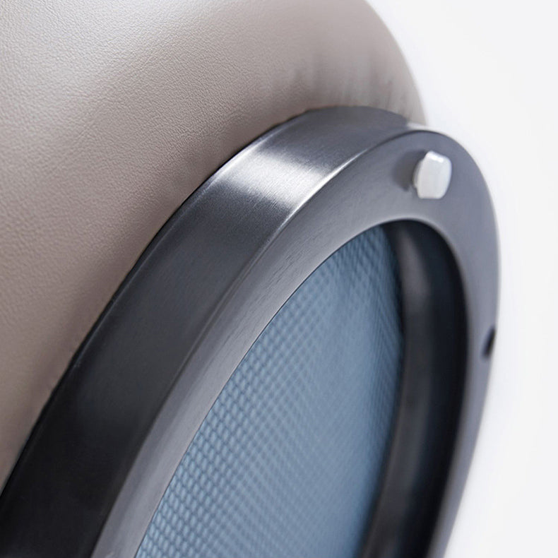 Modern Simplicity Microfiber Leather Stainless Steel Round Vanity Stool For Bedroom, Living Room, And Tea Room