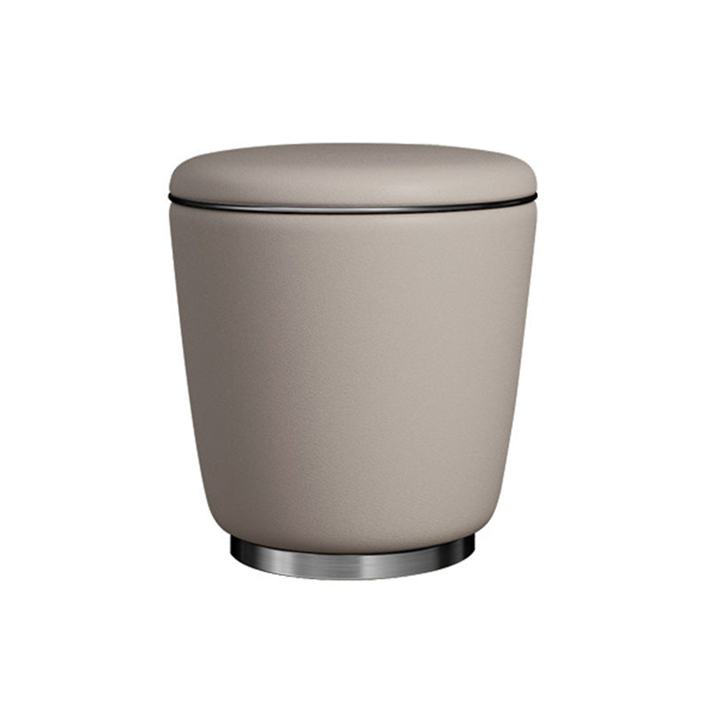 Modern Simplicity Microfiber Leather Stainless Steel Round Vanity Stool For Bedroom, Living Room, And Tea Room
