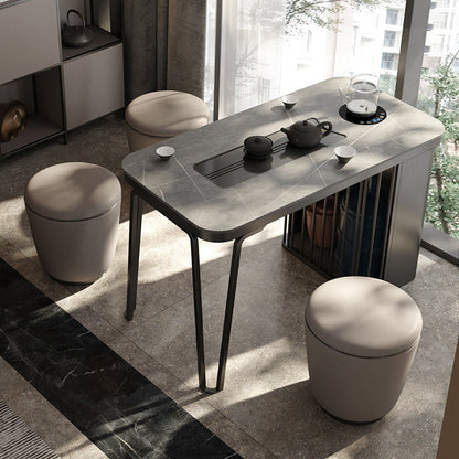 Modern Simplicity Microfiber Leather Stainless Steel Round Vanity Stool For Bedroom, Living Room, And Tea Room