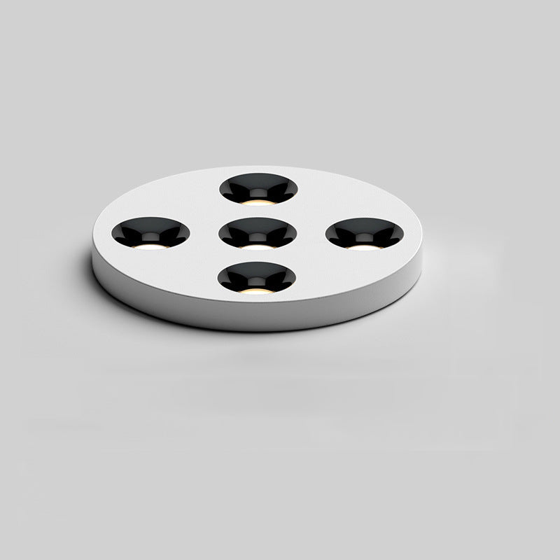 Modern Minimalist Iron Round LED Flush Mount Ceiling Light Spotlight For Living Room & Hallway