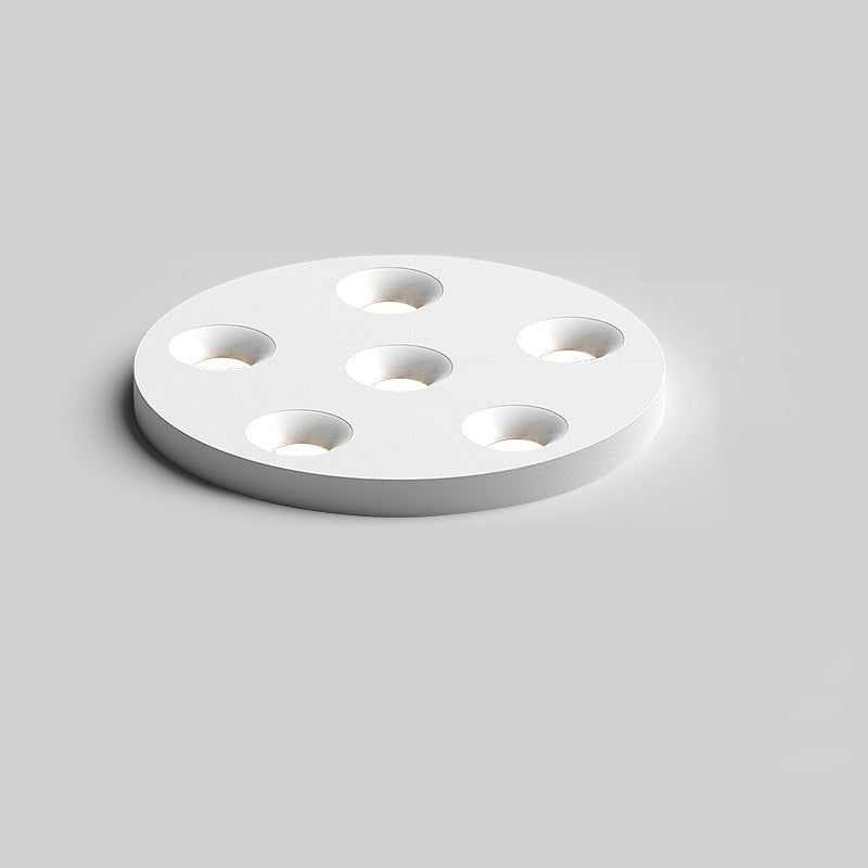 Modern Minimalist Iron Round LED Flush Mount Ceiling Light Spotlight For Living Room & Hallway