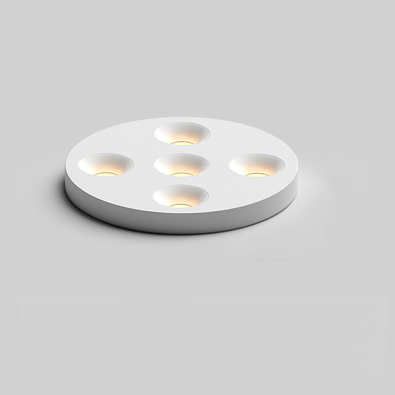 Modern Minimalist Iron Round LED Flush Mount Ceiling Light Spotlight For Living Room & Hallway