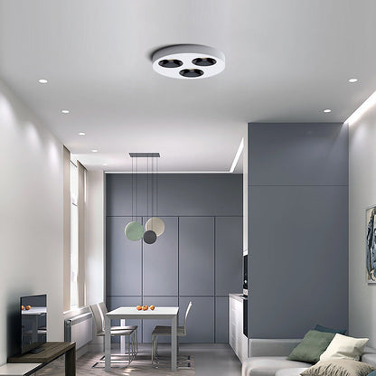 Modern Minimalist Iron Round LED Flush Mount Ceiling Light Spotlight For Living Room & Hallway