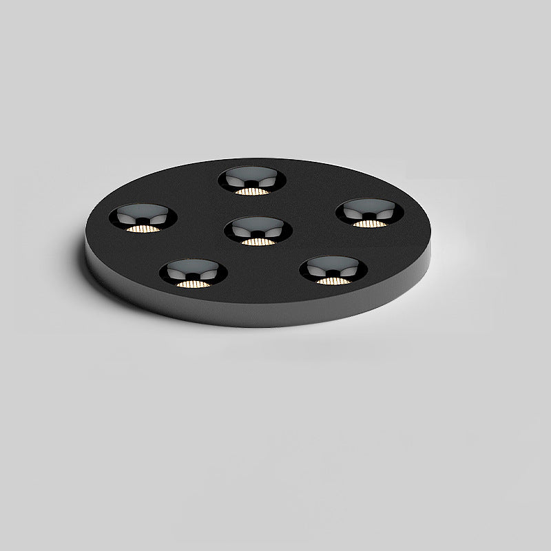 Modern Minimalist Iron Round LED Flush Mount Ceiling Light Spotlight For Living Room & Hallway