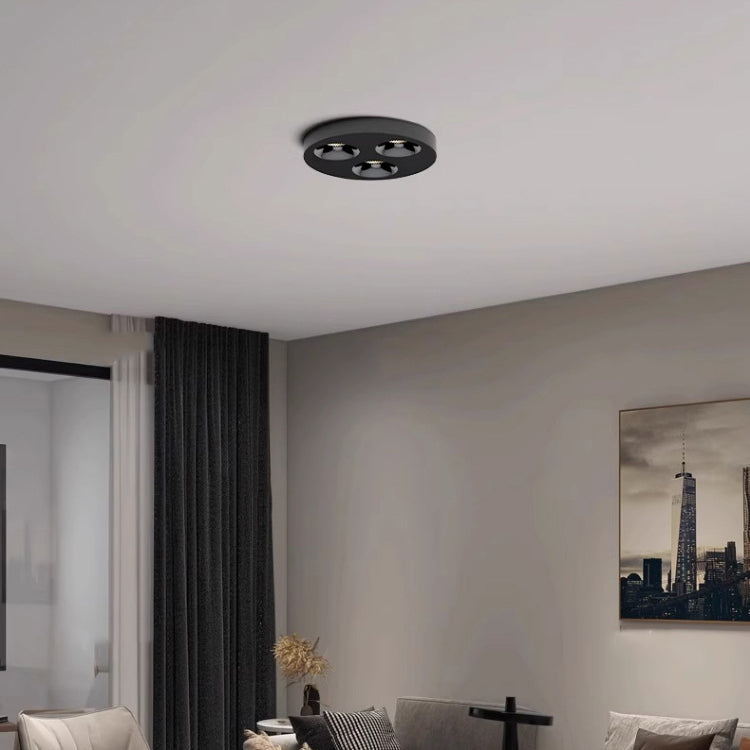 Modern Minimalist Iron Round LED Flush Mount Ceiling Light Spotlight For Living Room & Hallway