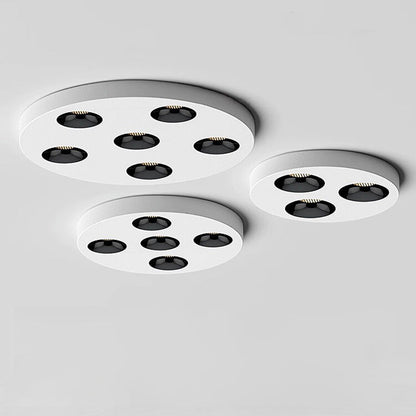 Modern Minimalist Iron Round LED Flush Mount Ceiling Light Spotlight For Living Room & Hallway