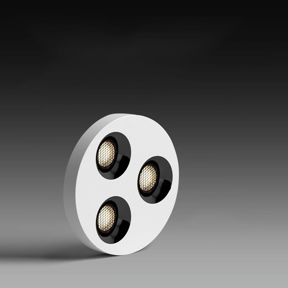 Modern Minimalist Iron Round LED Flush Mount Ceiling Light Spotlight For Living Room & Hallway