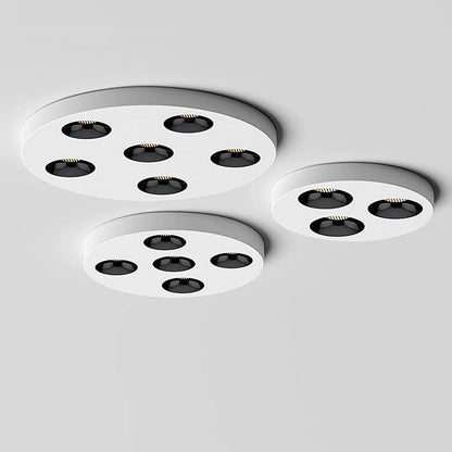 Modern Minimalist Iron Round LED Flush Mount Ceiling Light Spotlight For Living Room & Hallway