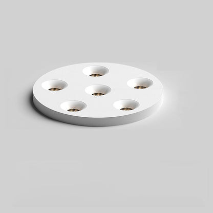 Modern Minimalist Iron Round LED Flush Mount Ceiling Light Spotlight For Living Room & Hallway