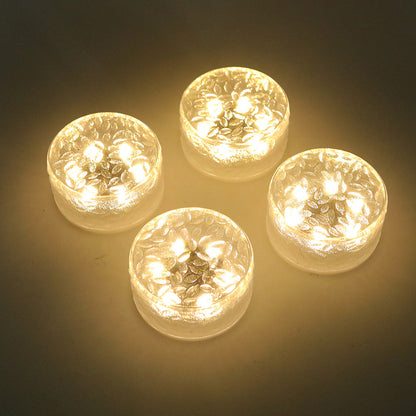 Modern Art Deco Solar Waterproof ABS Plastic Round Ice Brick LED Outdoor Light Landscape Lighting For Garden & Outdoor Patio